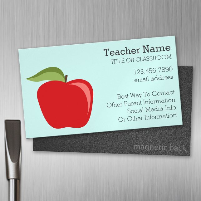 Tarjeta De Visita Magnética Personalizado de Apple con Apple moderna (Custom Business Card Magnet)