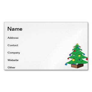 Tarjeta De Visita Magnética Personalizado de árbol de Navidad decorada