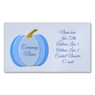 Tarjeta De Visita Magnética Personalizado de calabaza de niño pequeño azul