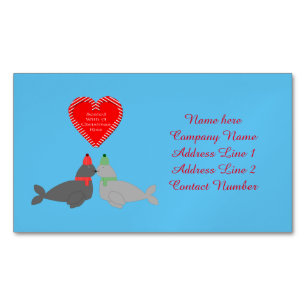 Tarjeta De Visita Magnética Personalizado de focos de besos de Navidades íntim