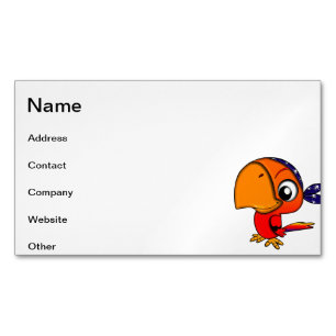 Tarjeta De Visita Magnética personalizado de loro naranja