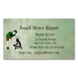 Tarjeta De Visita Magnética Personalizado de reparación del motor pequeño