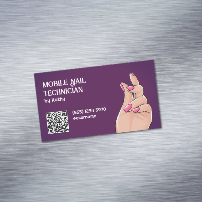 Tarjeta De Visita Magnética Personalizado de Técnico de Umbral Móvil QR (In Situ)