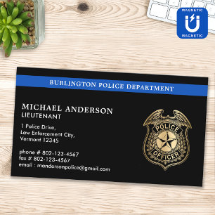 Tarjeta De Visita Magnética Personalizado del Departamento de Policía Logotipo