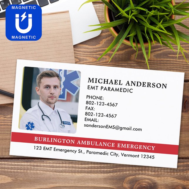 Tarjeta De Visita Magnética Personalizado EMS paramédico EMT Foto médica de em (Subido por el creador)