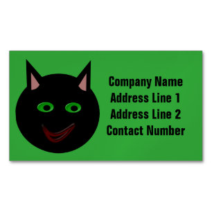 Tarjeta De Visita Magnética Personalizado gato negro de Halloween