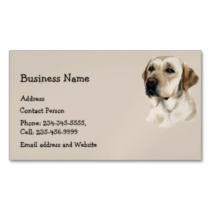 Tarjeta De Visita Magnética Personalizado Golden Labrador Perro Mascota Logoti