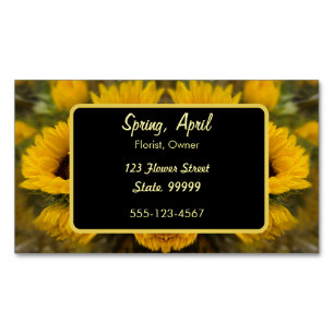 Tarjeta De Visita Magnética Personalizado Golden Sunflower cálido