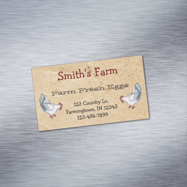 Tarjeta De Visita Magnética Personalizado Granja Fresh Eggs Business Card Magn (In Situ)