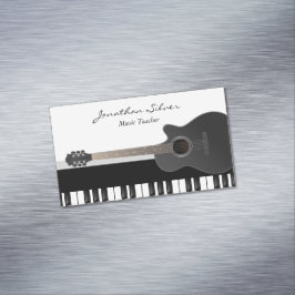 Tarjeta De Visita Magnética Personalizado Guitarra Acústica Piano Keys Maestro