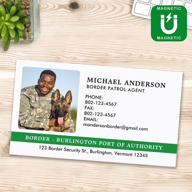 Tarjeta De Visita Magnética Personalizado Militar Federal Foto Agente de Patru (Subido por el creador)