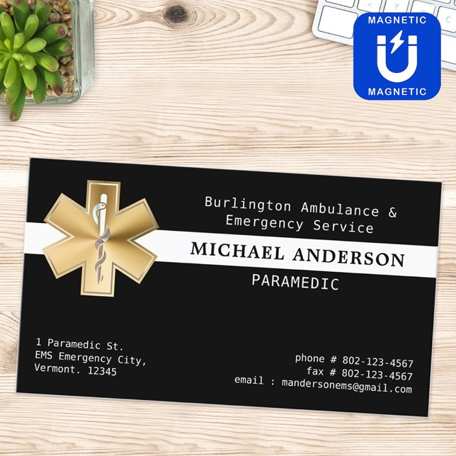 Tarjeta De Visita Magnética Personalizado Paramédico EMS EMT Ambulancia Logoti (Subido por el creador)