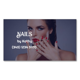 Tarjeta De Visita Magnética Personalizado Photo Nail Technician