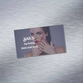 Tarjeta De Visita Magnética Personalizado Photo Nail Technician