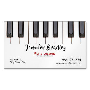 Tarjeta De Visita Magnética Personalizado Piano Lesson Business