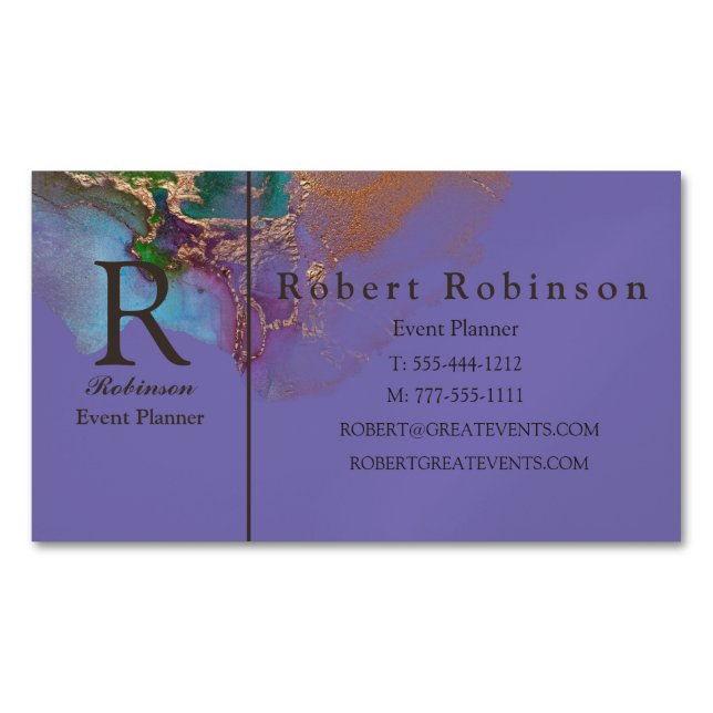 Tarjeta De Visita Magnética Personalizado profesional Green Periwinkle Blue Go (Anverso)