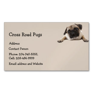 Tarjeta De Visita Magnética Personalizado Pug Perro Mascota Logotipo animal Au