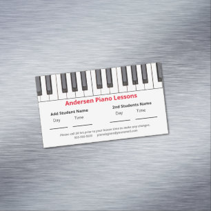 Tarjeta De Visita Magnética Personalizado recuerda lecciones de piano para ni