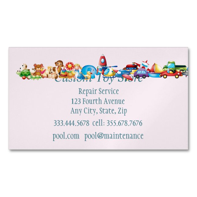 Tarjeta De Visita Magnética Personalizado Toy Shop Business Card (Anverso)