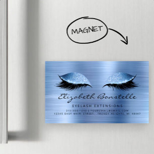 Tarjeta De Visita Magnética Pestañas Postizas Metal Brillado Ojos Brillantes A