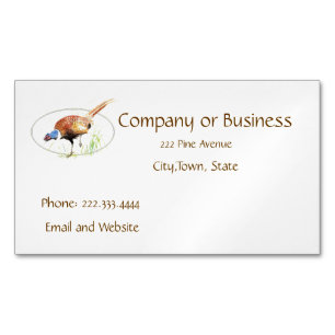 Tarjeta De Visita Magnética Pheasant, Bird, Nature, Environment, Business Card