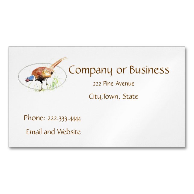 Tarjeta De Visita Magnética Pheasant, Bird, Nature, Environment, Business Card (Anverso)