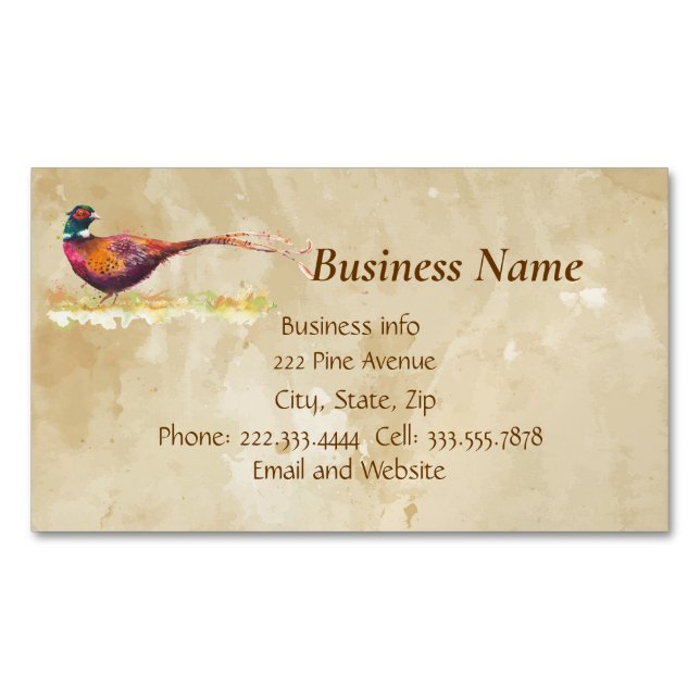 Tarjeta De Visita Magnética Pheasant, Bird, Nature, Environment, Business Card (Anverso)