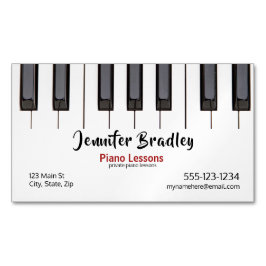 Tarjeta De Visita Magnética Piano Lesson Business