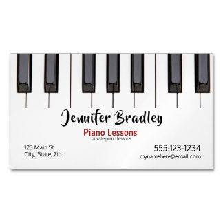 Tarjeta De Visita Magnética Piano Lesson Business
