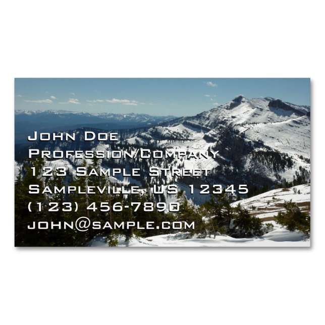 Tarjeta De Visita Magnética Picos nevados de las montañas del Gran Tetón II Fo (Anverso)
