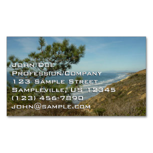 Tarjeta De Visita Magnética Pino Torrey y paisaje de la costa de California