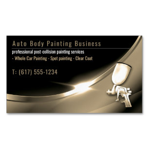Tarjeta De Visita Magnética Pintura automática de cuerpo   Profesional modern