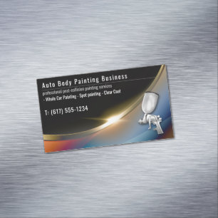 Tarjeta De Visita Magnética Pintura automática de cuerpo   Profesional modern