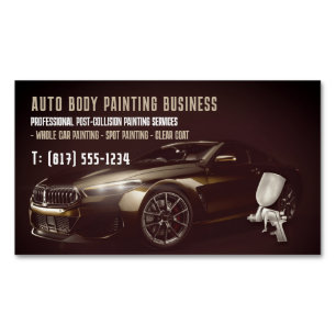 Tarjeta De Visita Magnética Pintura automática de cuerpo   Profesional moderno