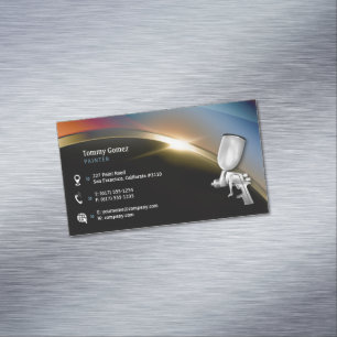 Tarjeta De Visita Magnética Pintura automática de cuerpo   Profesional moderno