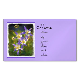 Tarjeta De Visita Magnética Pintura Colorado Blue Columbine - Arte Original