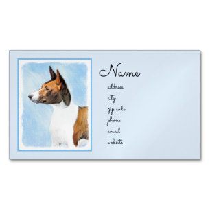 Tarjeta De Visita Magnética Pintura de Basenji - Arte original muy bonito