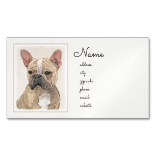 Tarjeta De Visita Magnética Pintura de Bulldog francés (Sable) - Cuto original