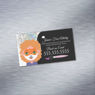 Tarjeta De Visita Magnética Pintura de Cara Bonita Pintor de Cara Payaso 