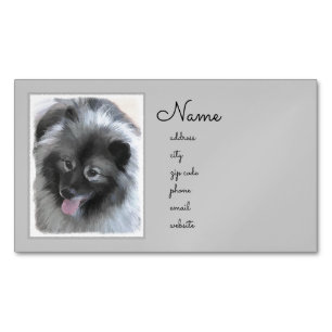 Tarjeta De Visita Magnética Pintura de Keeshond Bailey - Arte de perros origin