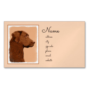 Tarjeta De Visita Magnética Pintura de Labrador Recuperador (Chocolate) - Arte