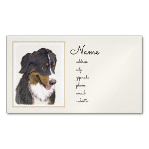 Tarjeta De Visita Magnética Pintura de perro de montaña de Bernese - Arte de p
