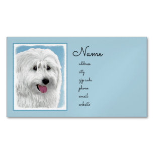 Tarjeta De Visita Magnética Pintura de perro pastor de Lowland polaco - Arte d