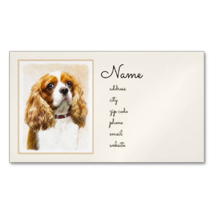 Tarjeta De Visita Magnética Pintura original de Cavalier King Charles Spaniel