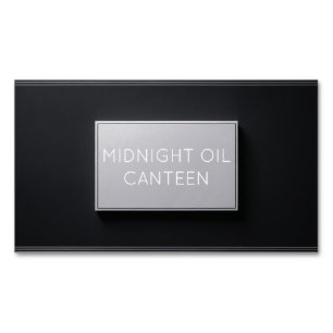 Tarjeta De Visita Magnética Placa Texturizada Profesional Negra y Plateada