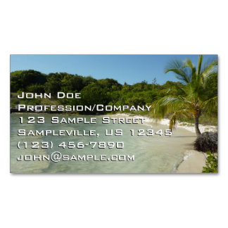 Tarjeta De Visita Magnética Playa Antigua Hermoso Paisaje Tropical