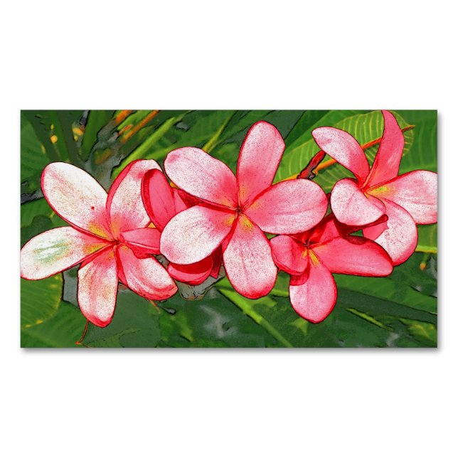 Tarjeta De Visita Magnética Plumeria (Anverso)