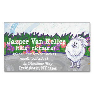 Tarjeta De Visita Magnética Pomerania blanca pura