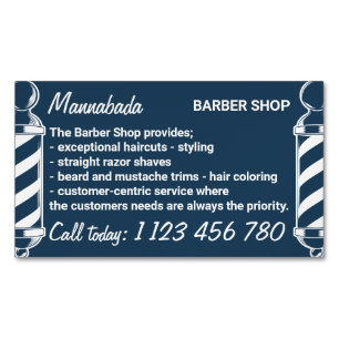 Tarjeta De Visita Magnética Poste de la marina barbereando en la barbería de g
