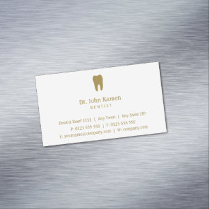 Tarjeta De Visita Magnética Práctica dental   Dentis dorados